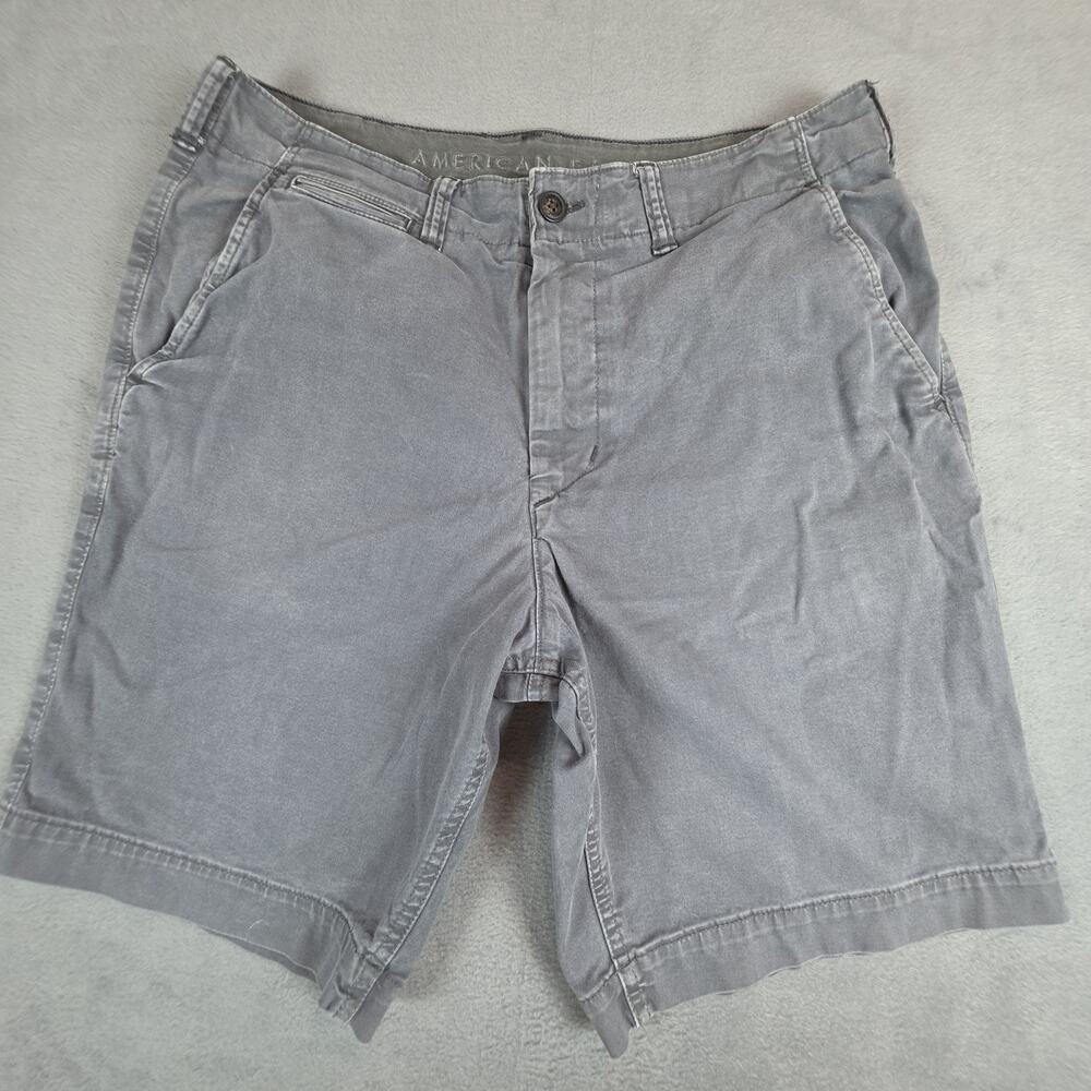 American Eagle Flex Shorts Mens 34 Gray Casual Chino Stretch AEO Summer